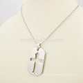 Engraved Cross Dog Tags Collier pendentif mode